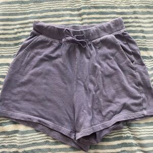 Purple terry shorts high waisted
